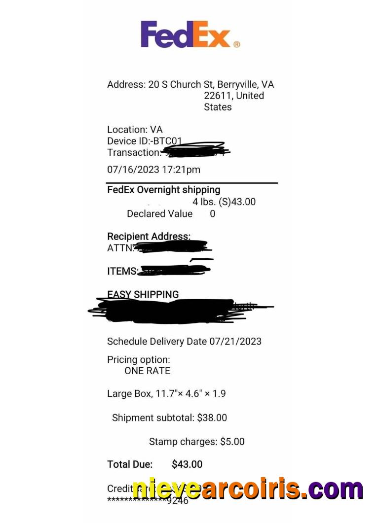 Fedex corporation receipt